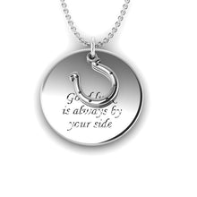 Load image into Gallery viewer, &quot;Luck&quot; Silver Necklace and Rose Charm
