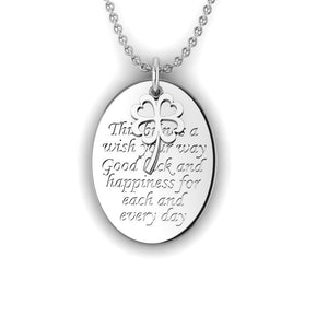 Engraved Fingerprint "Wishes" Silver Necklace