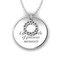 Load image into Gallery viewer, &quot;Circle&quot; Silver Necklace and Rose Charm
