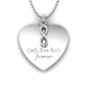 Engraved Fingerprint "Forever" Silver Necklace