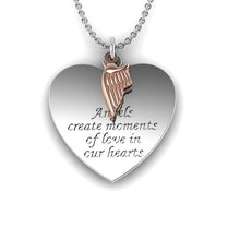 Load image into Gallery viewer, Engraved Fingerprint &quot;Angels&quot; Silver Necklace
