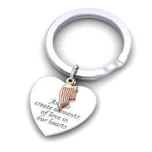 "Angels" Silver Keyring and Rose Charm