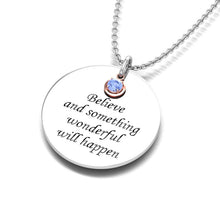 Load image into Gallery viewer, Engraved Fingerprint &quot;December&quot; Tanzanite Birthstone Silver Necklace
