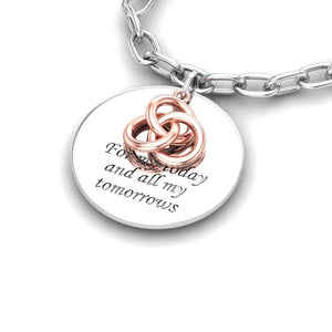"Tomorrows" Silver Bracelet and Rose Charm