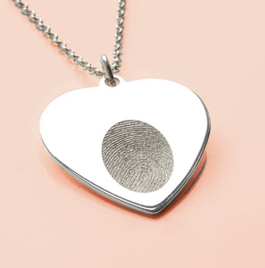 Engraved Fingerprint "Moment" Silver Necklace