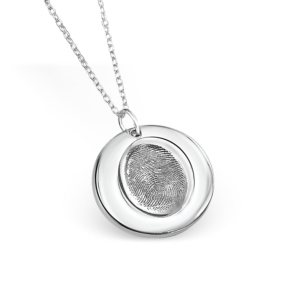 Engraved Fingerprint Round Necklace