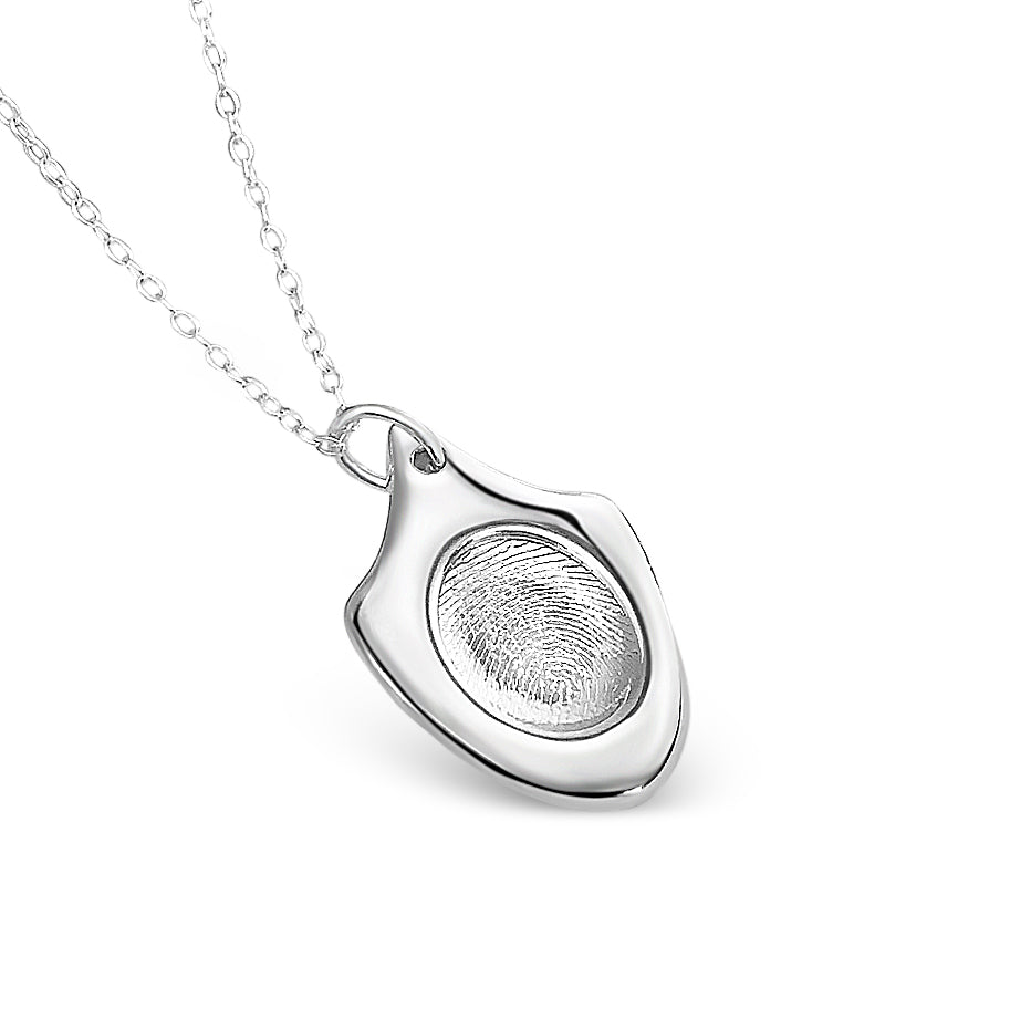 Engraved Fingerprint Shield Necklace